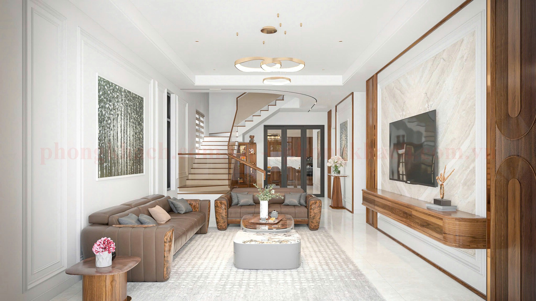 Sofa gỗ thiết kế nhỏ gọn, hiện đại cho nhà phố, nhà ống